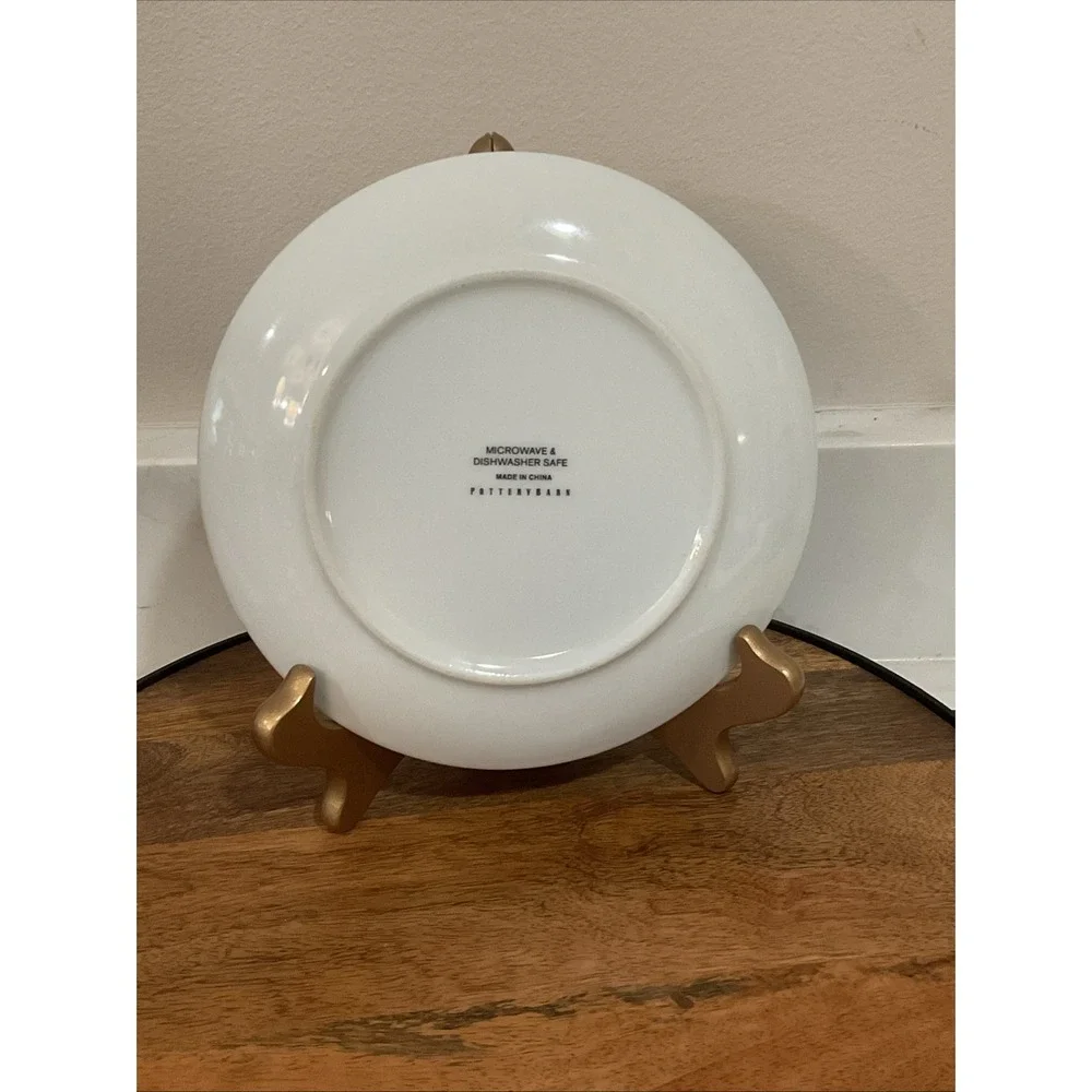 Pottery Barn Plate Floral Medallion Dessert Salad Lunch Blue Green Discontinued